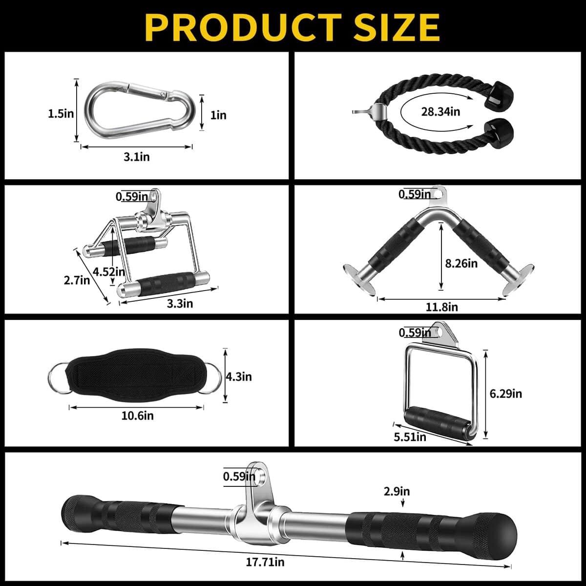 Accesorio de Tríceps para Cable de Máquina de Ejercicios - Imagen 4