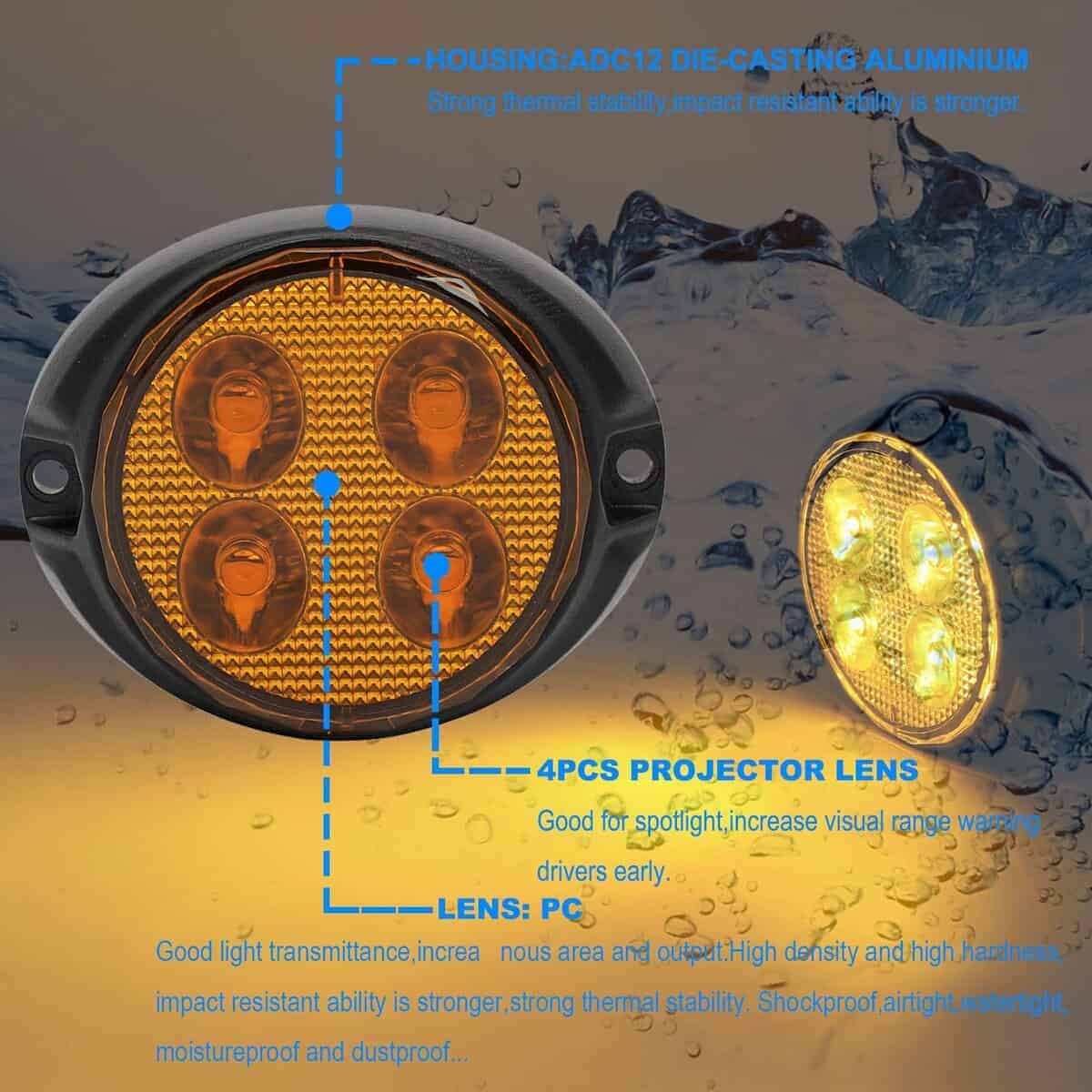 Luces estroboscópicas intermitentes de LED ámbar DUNTUO - Imagen 5