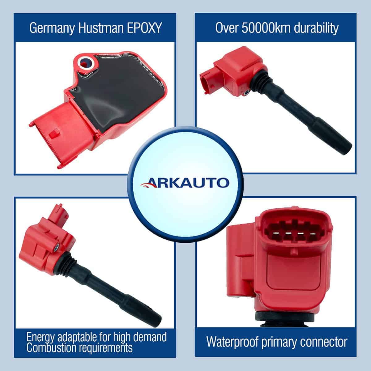 6PCS ARKAUTO HIGH ENERGY RED TOP IGNITION COIL 000288233 - Imagen 3
