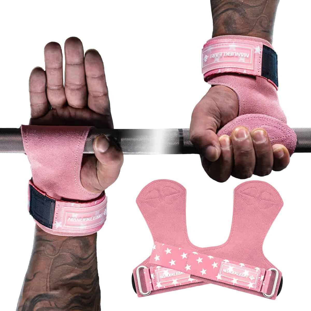 MANUEKLEAR Gym Straps, Doble Correas de Cuero para Hombre