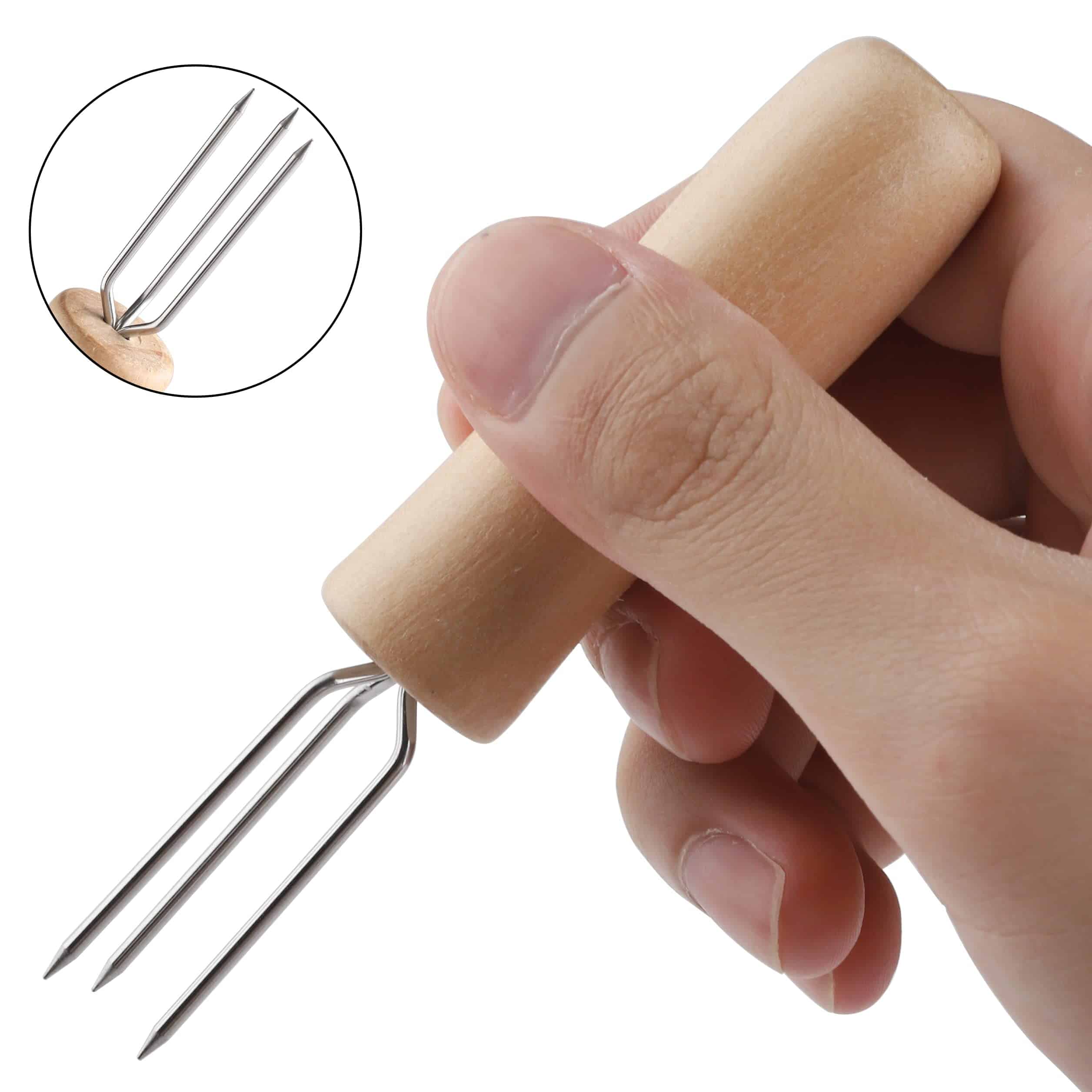 Set de 20 Tenedores de Acero Inoxidable para Elote con - Imagen 3