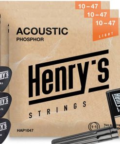 Conjunto de 3 Cuerdas de Guitarra Acústica 10-47 - Incluye