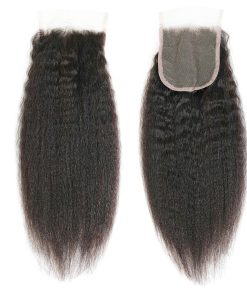 Cierre de Encaje Recto Kinky Cabello Humano Linyingyh 4x4