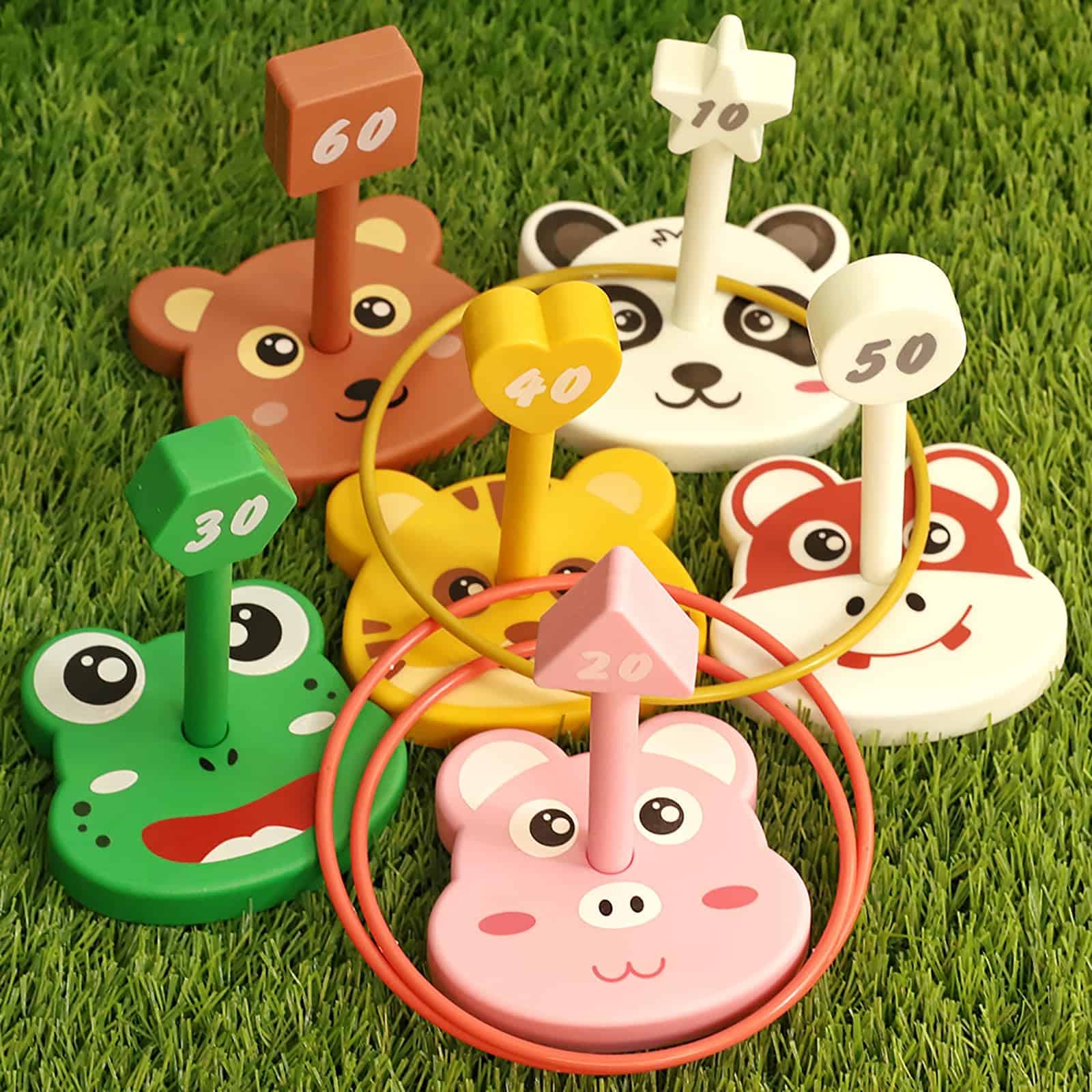 Set de Juego de Anillos para Niños con Figuras de Animales,