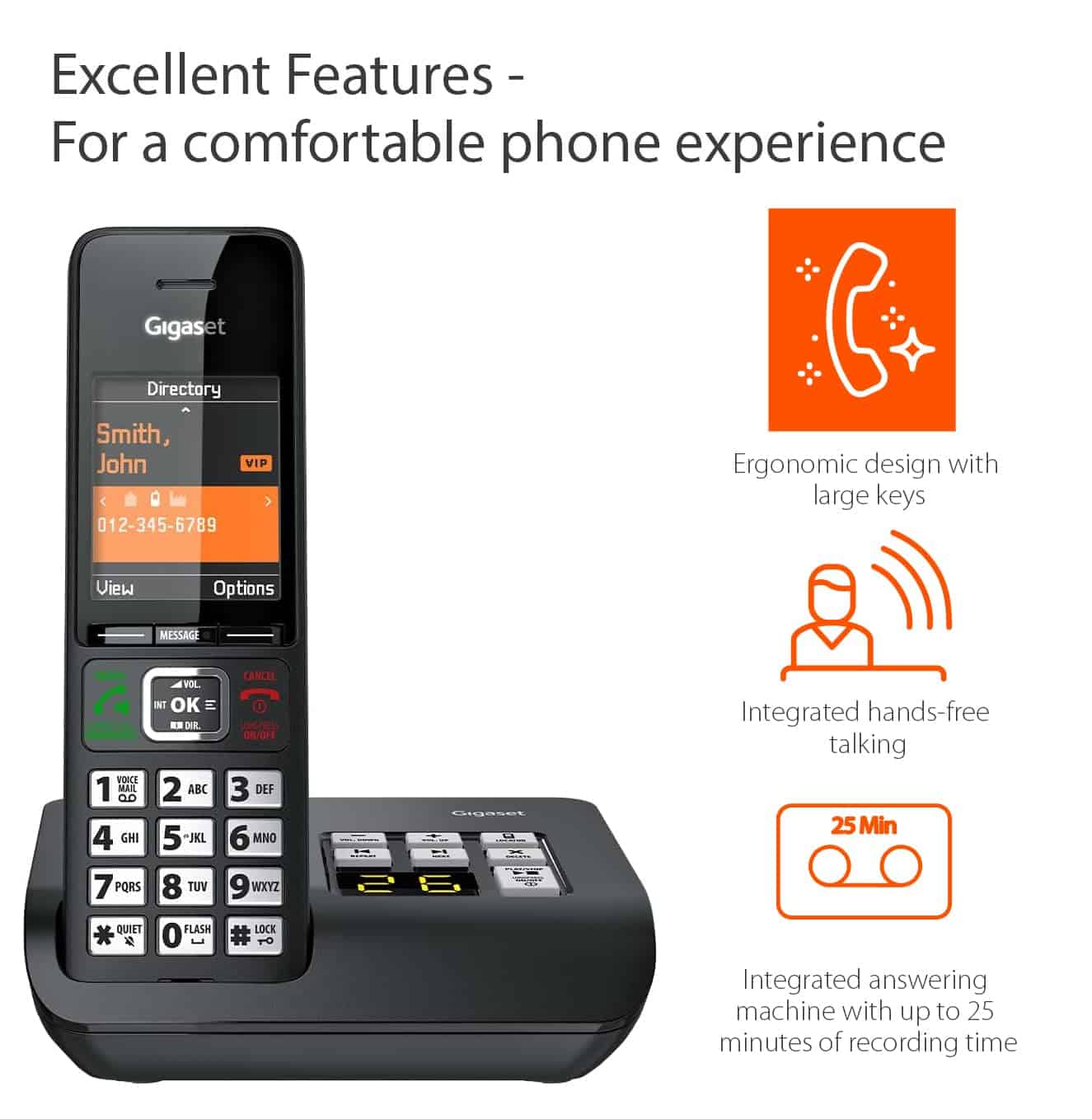 Teléfono inalámbrico Gigaset Comfort 552A con contestador - - Imagen 5