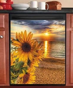 Cowfeel Cubierta Magnética para Lavavajillas de Girasol,