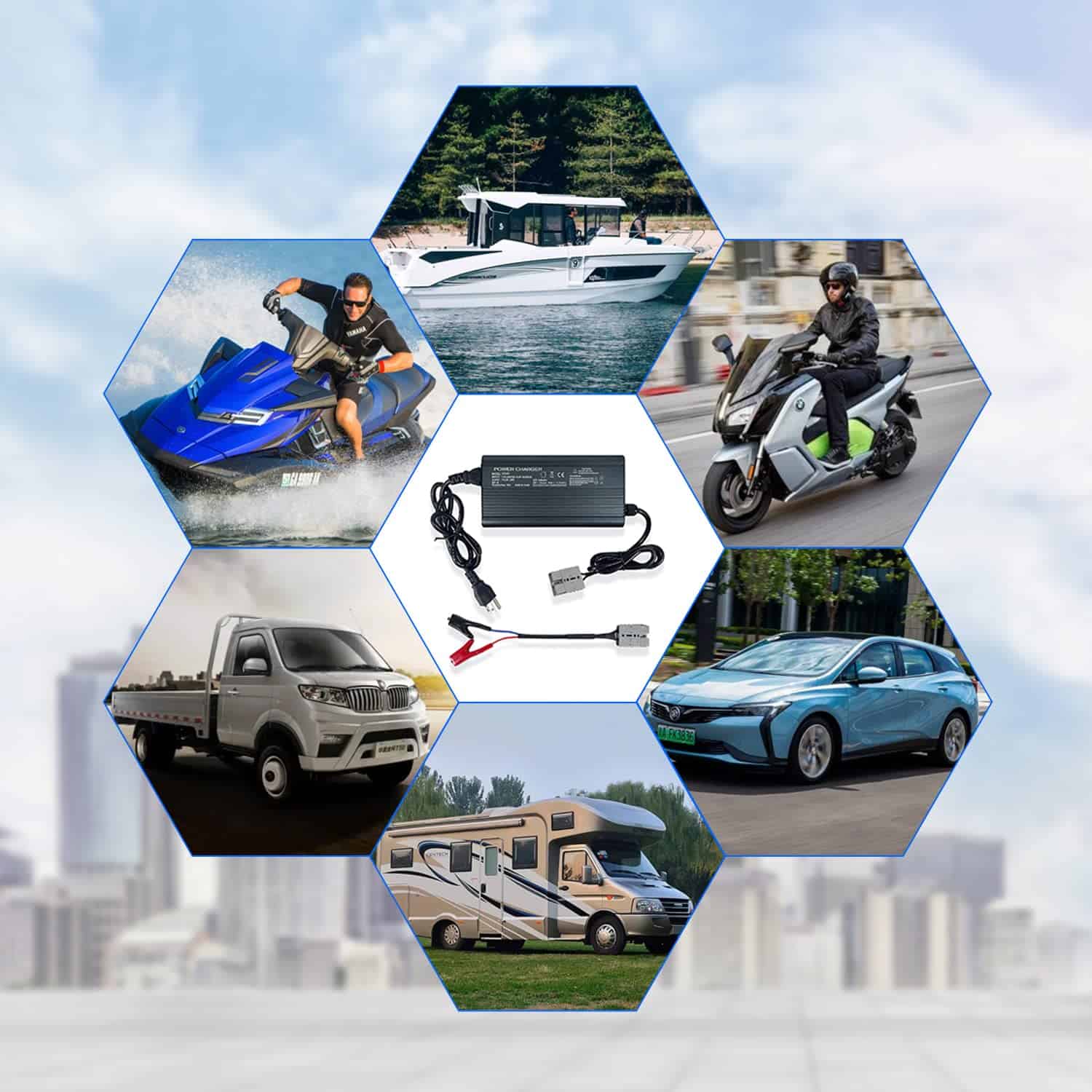 Cargador de batería YZPOWER 14.6V 20A para baterías de - Imagen 9