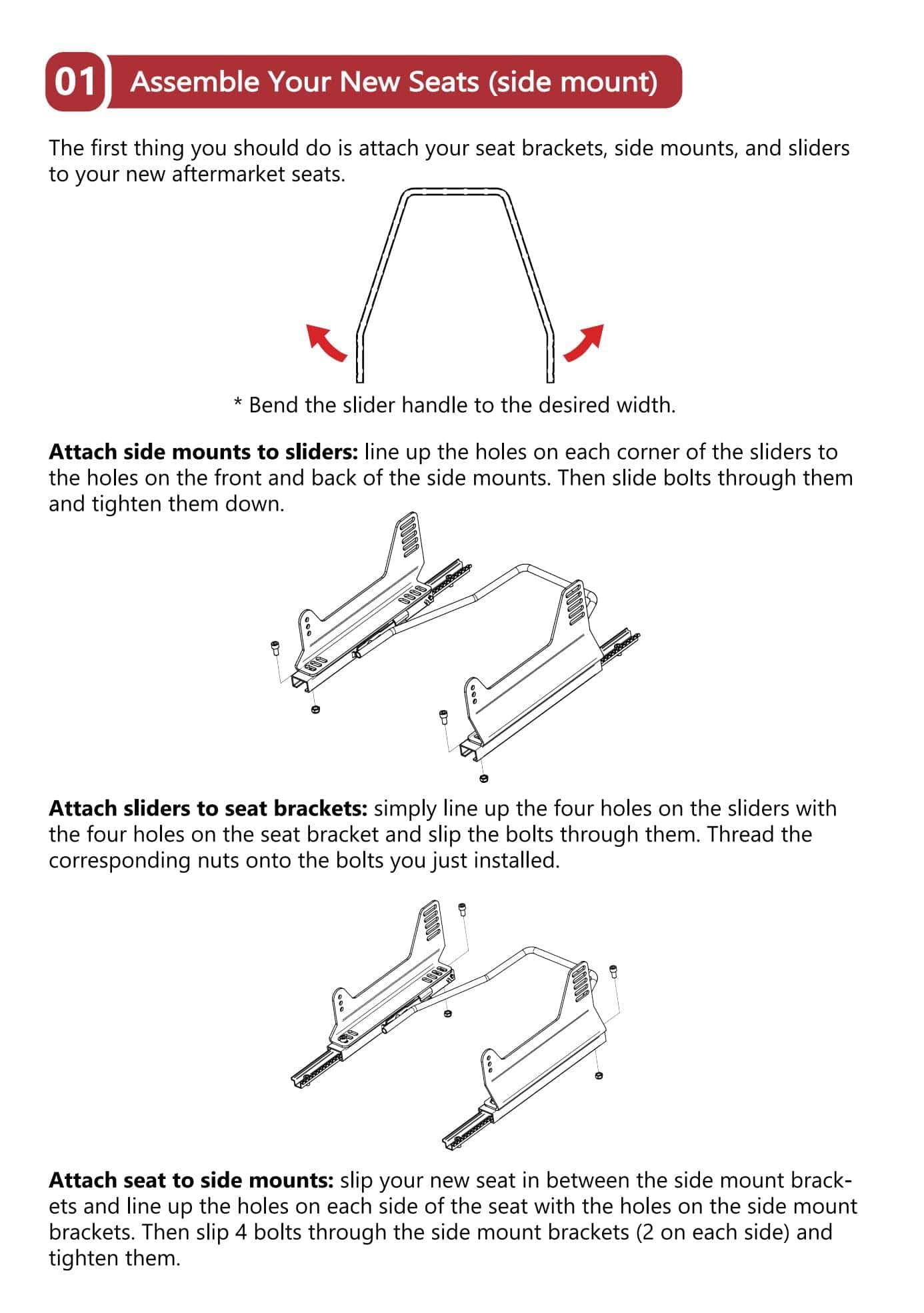 Racewill Seat Slider, Kit de Ensamblaje de Rieles de - Imagen 9