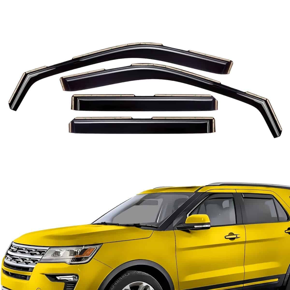 Deflectores de Ventanas Extra Duraderos en -Negro