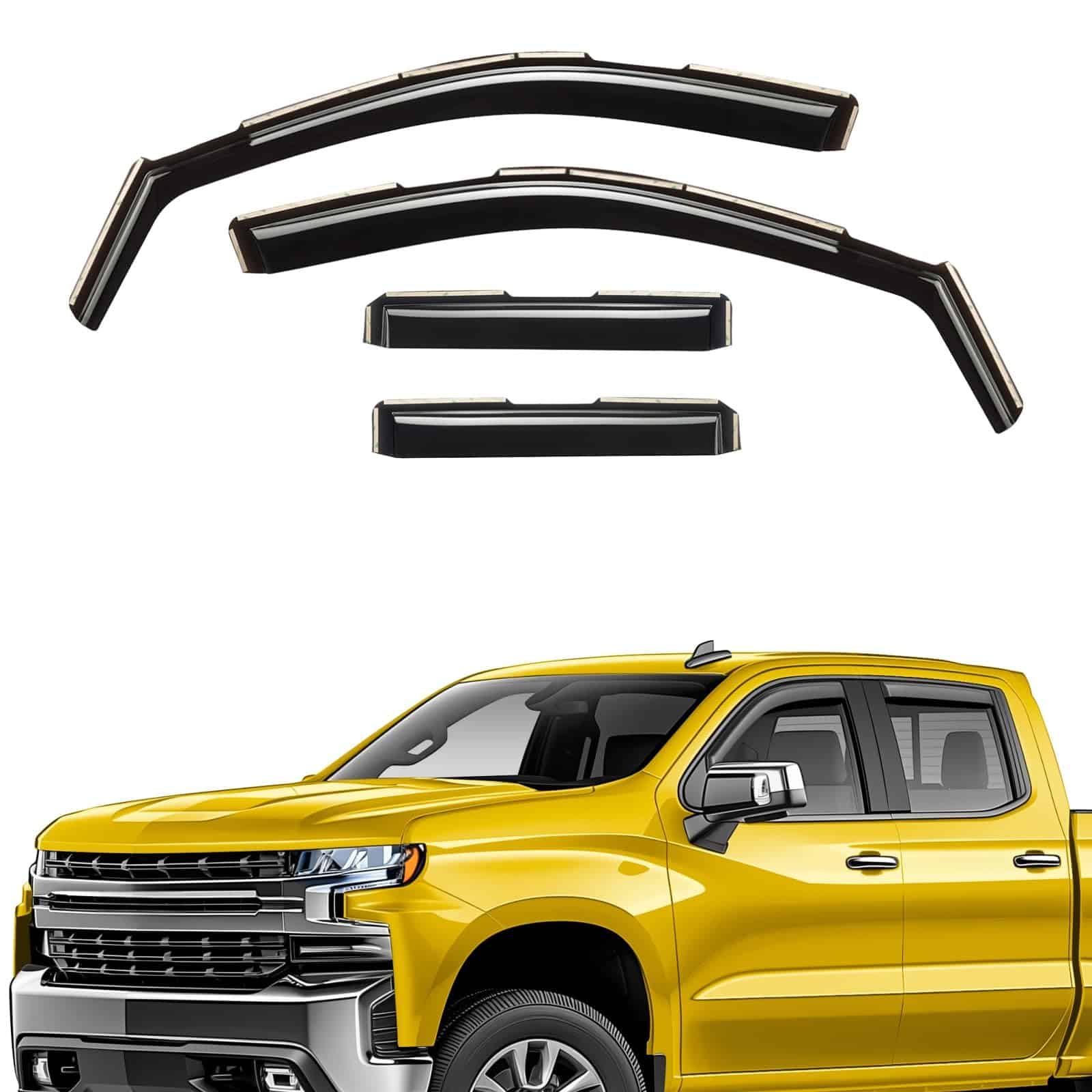 Deflectores de Ventana Extra Duraderos -Negro