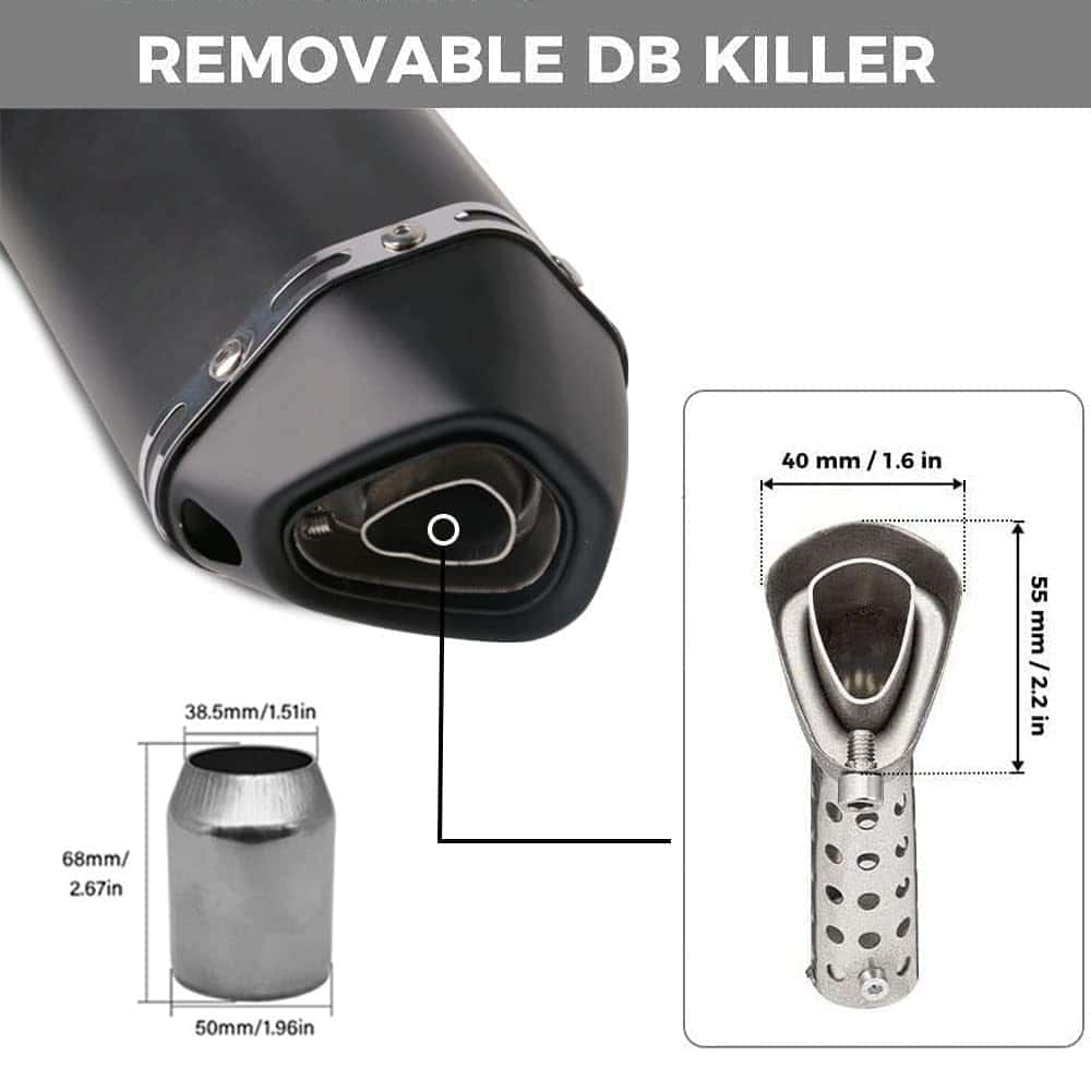 Silenciador de escape 1.5-2"Entrada con DB Killer removible - Imagen 5