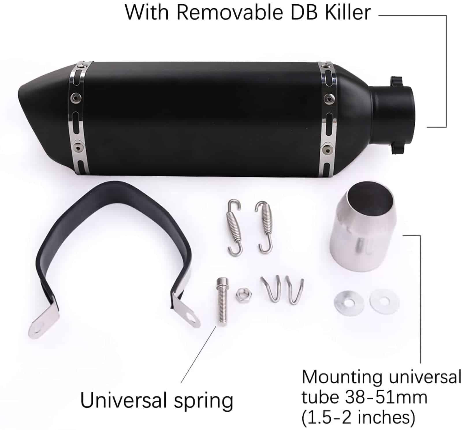 Silenciador de escape 1.5-2"Entrada con DB Killer removible - Imagen 8