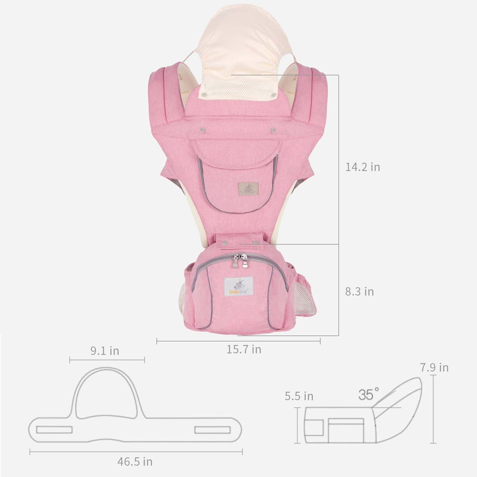 Portabebés con Asiento de Cadera Ocanoiy para Bebés - Imagen 9