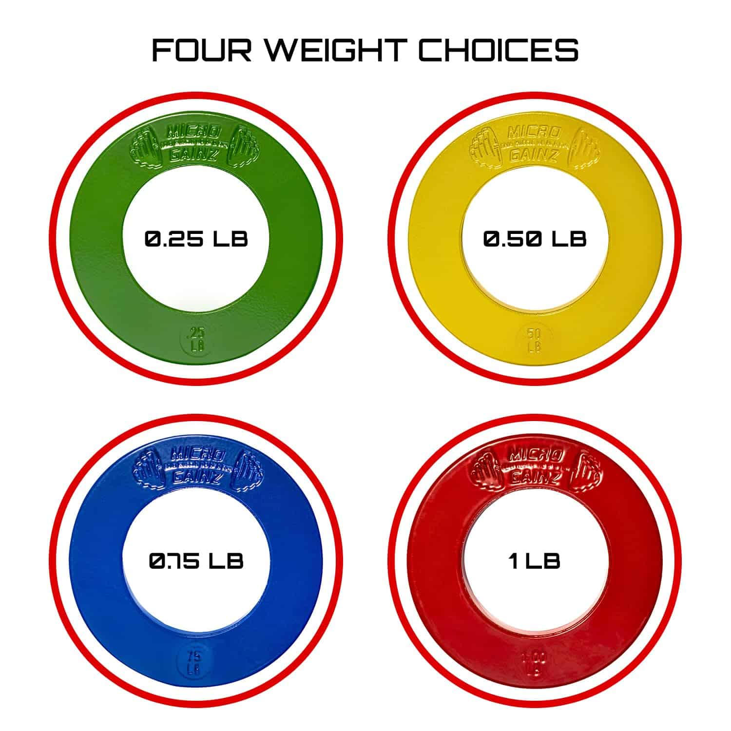 Set de Placas de Peso Fraccional Calibradas Micro Gainz, - Imagen 5