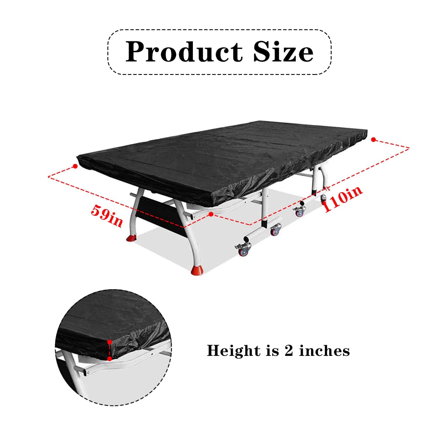 Cubierta de Mesa de Ping Pong Lmaray 110 por 59 Pulgadas, - Imagen 3