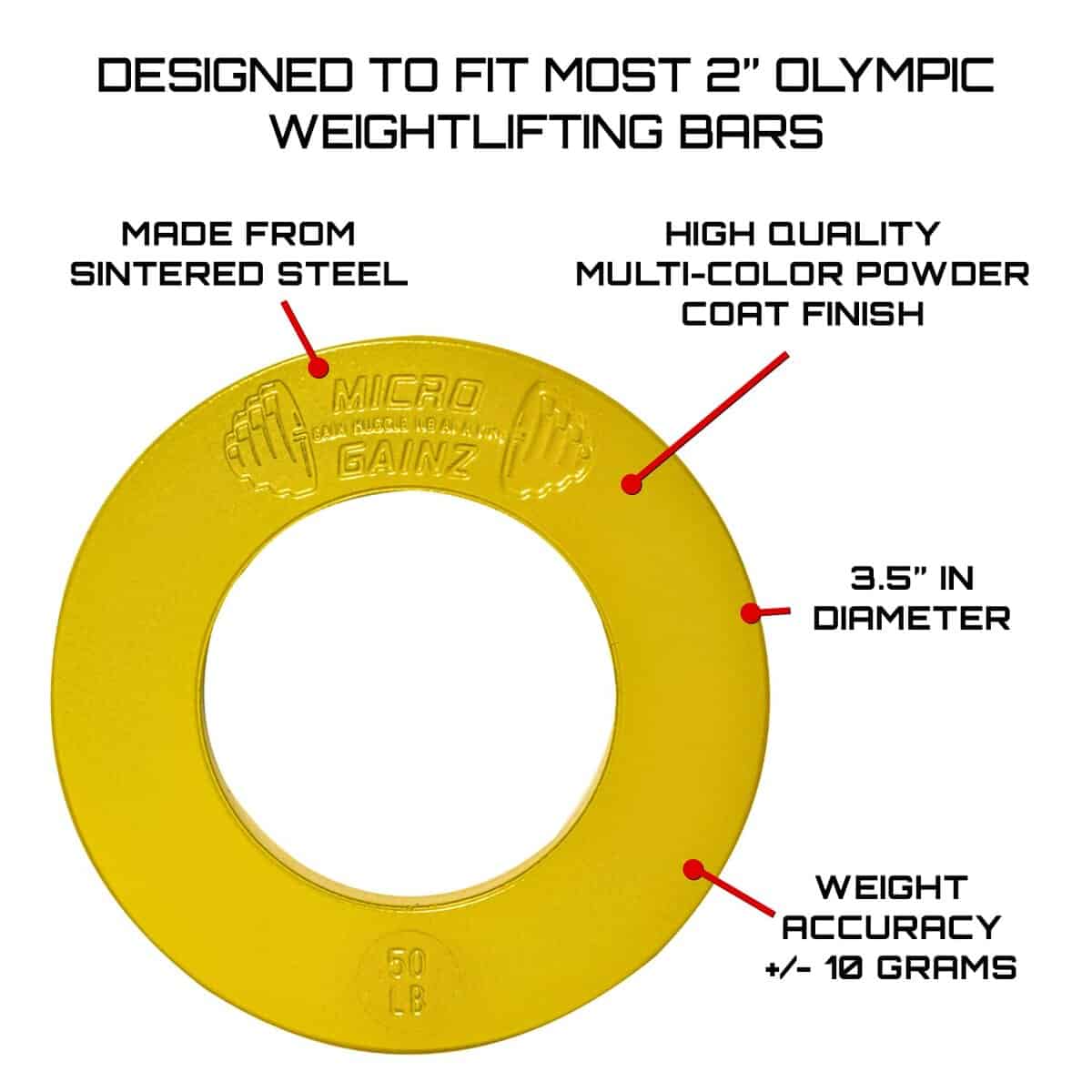 Micro Gainz Juego de Placas de Peso Fraccional Calibradas - Imagen 4