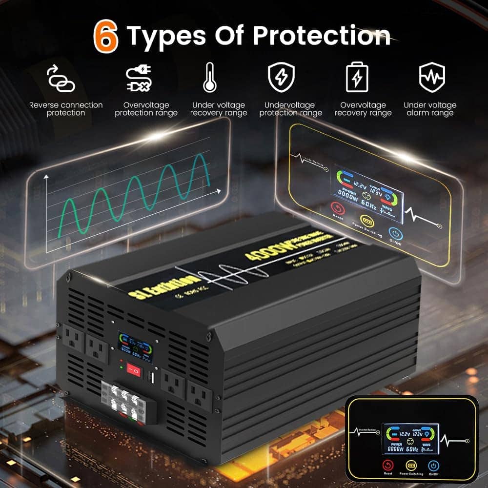 Inversor de Corriente de Onda Senoidal Pura -Negro - Imagen 6