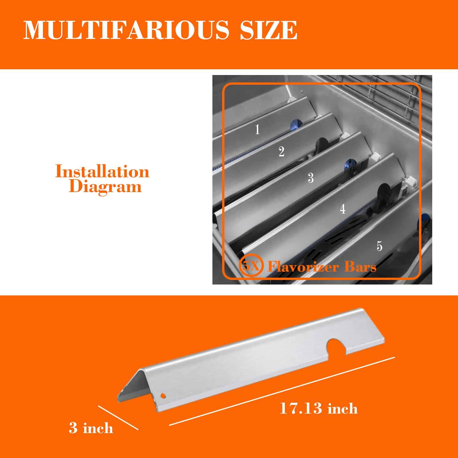 Barras Flavorizer de 17.1" para Parrilla Weber Genesis II E - Imagen 3