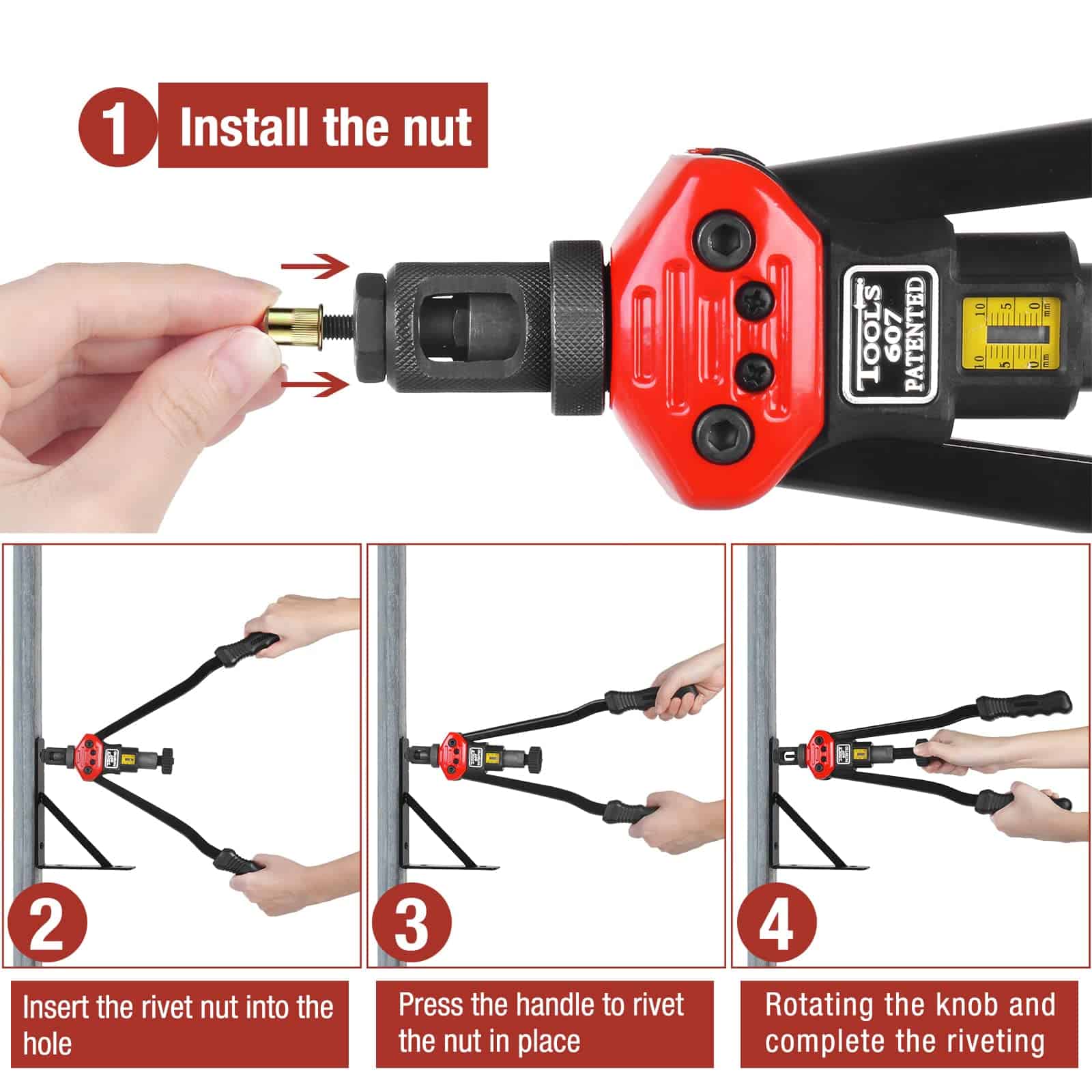 AIUITIO 16" Herramienta de Tuercas de Remache, Kit de - Imagen 7