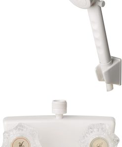 OYMOV Grifo de Ducha para RV con -Blanco con perilla blanca