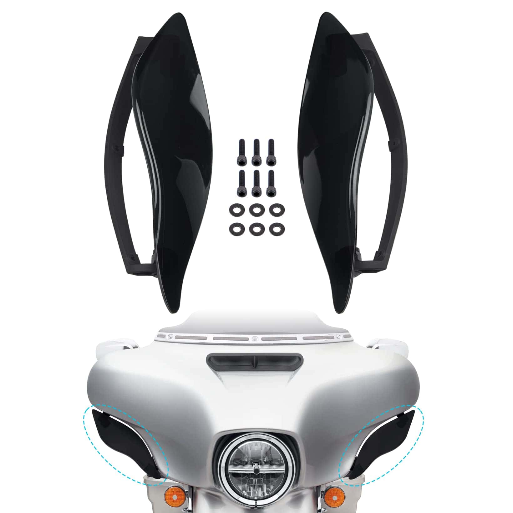 ANONEMOTO Deflectores de viento ajustables negros para