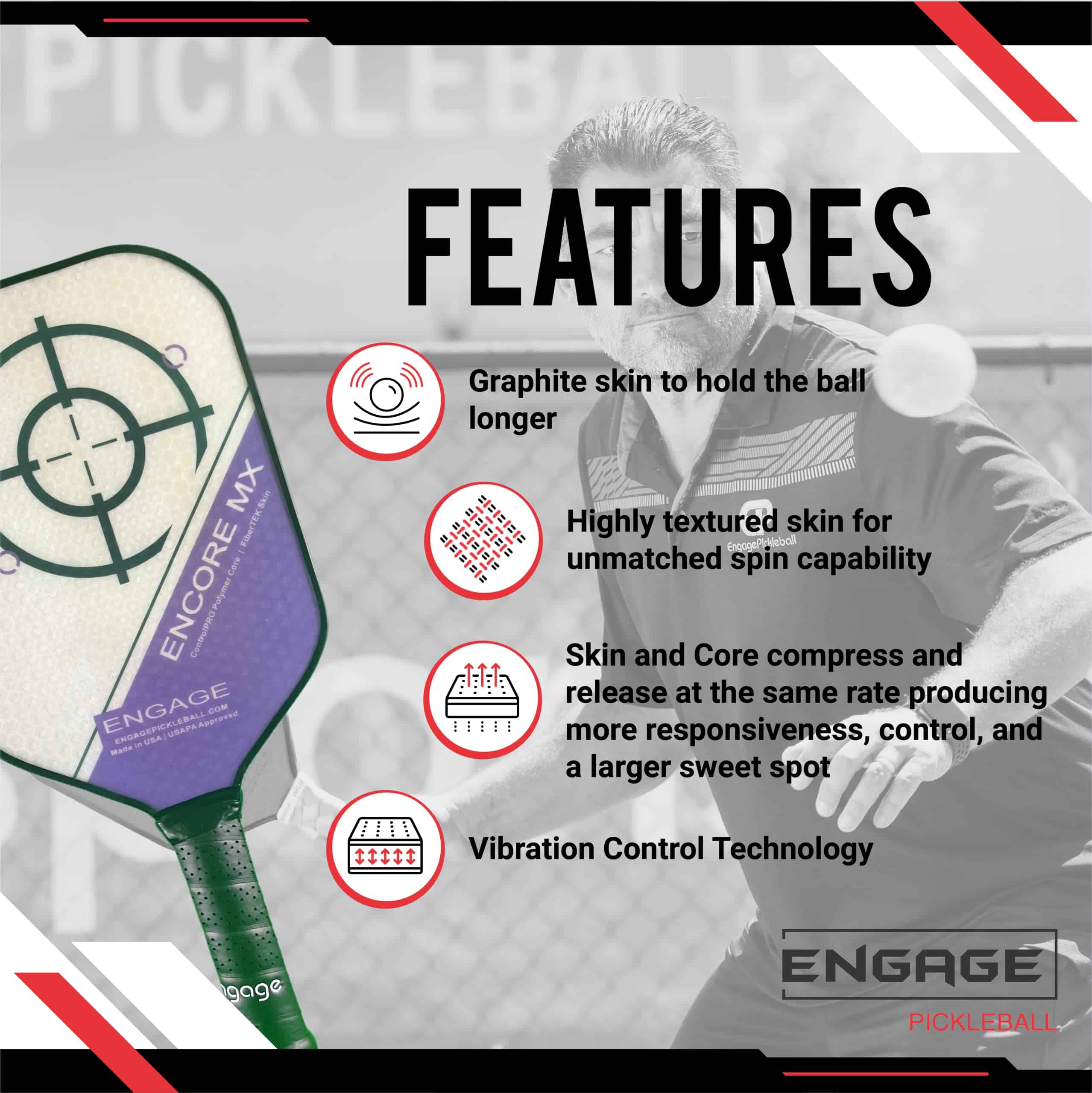 Pala de pickleball Engage Encore MX - Palas de pickleball - Imagen 3