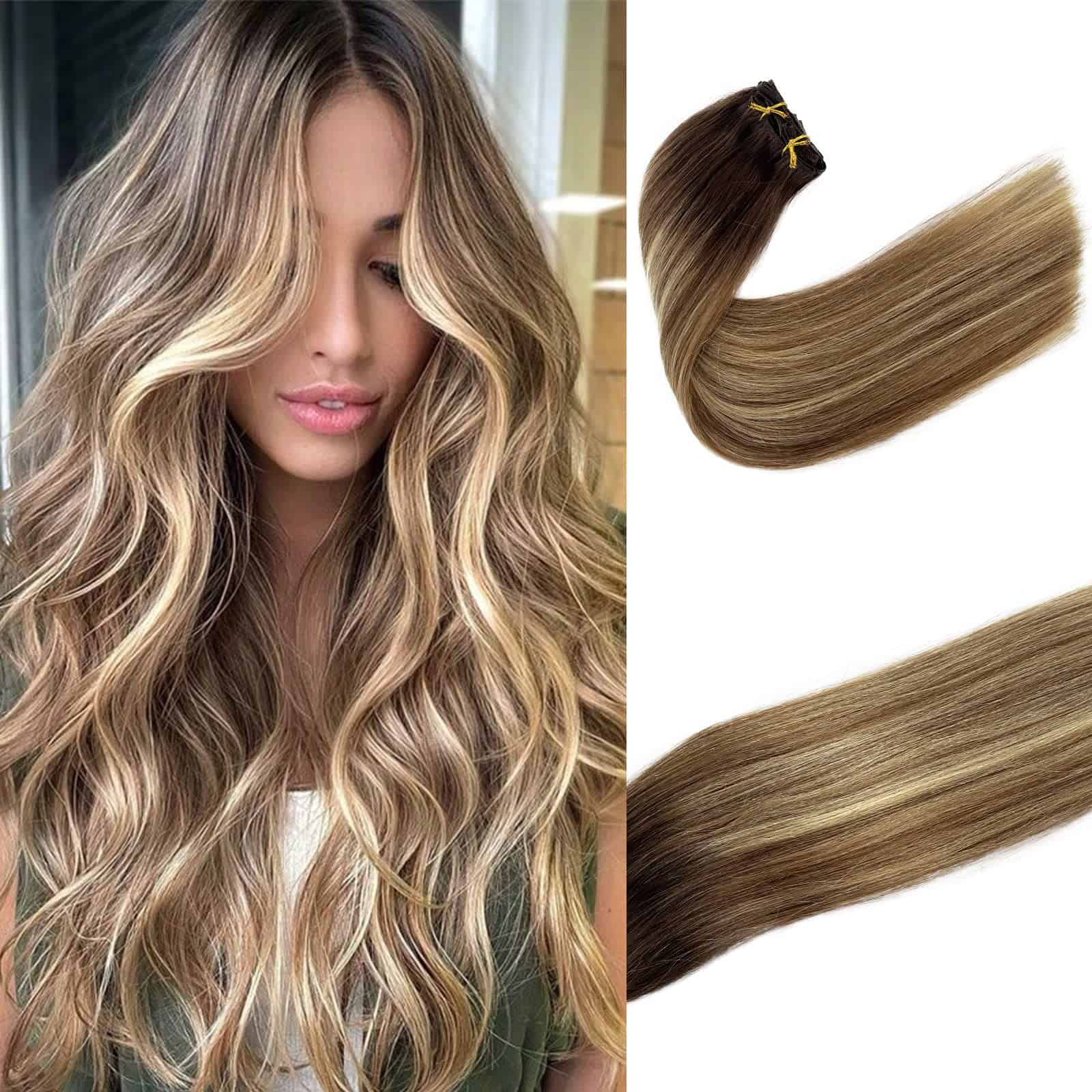 Extensiones de Cabello Real Clip en Cabello Humano 20