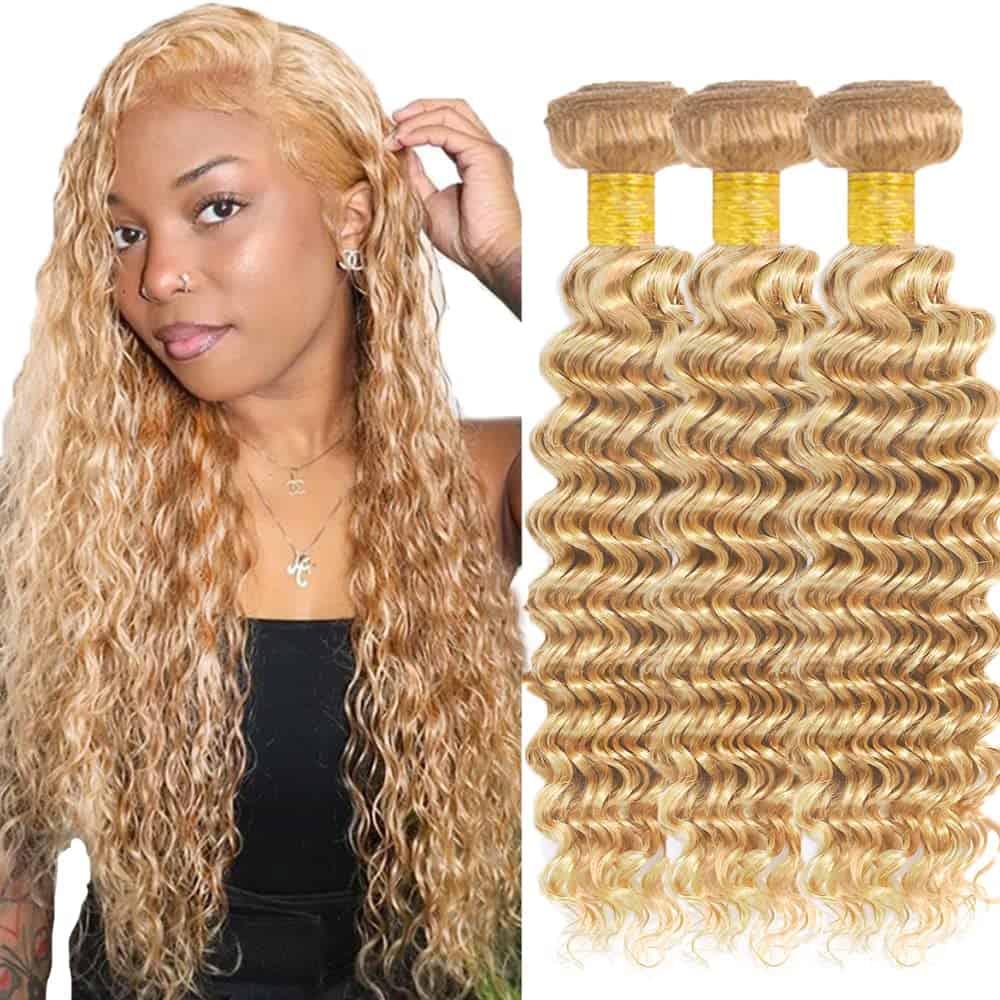 P27/613 Mechones de Cabello Humano Rizado Ombre 18 18 18