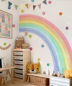 funlife Fabric Large Rainbow Wall Decals Peel and Stick -
