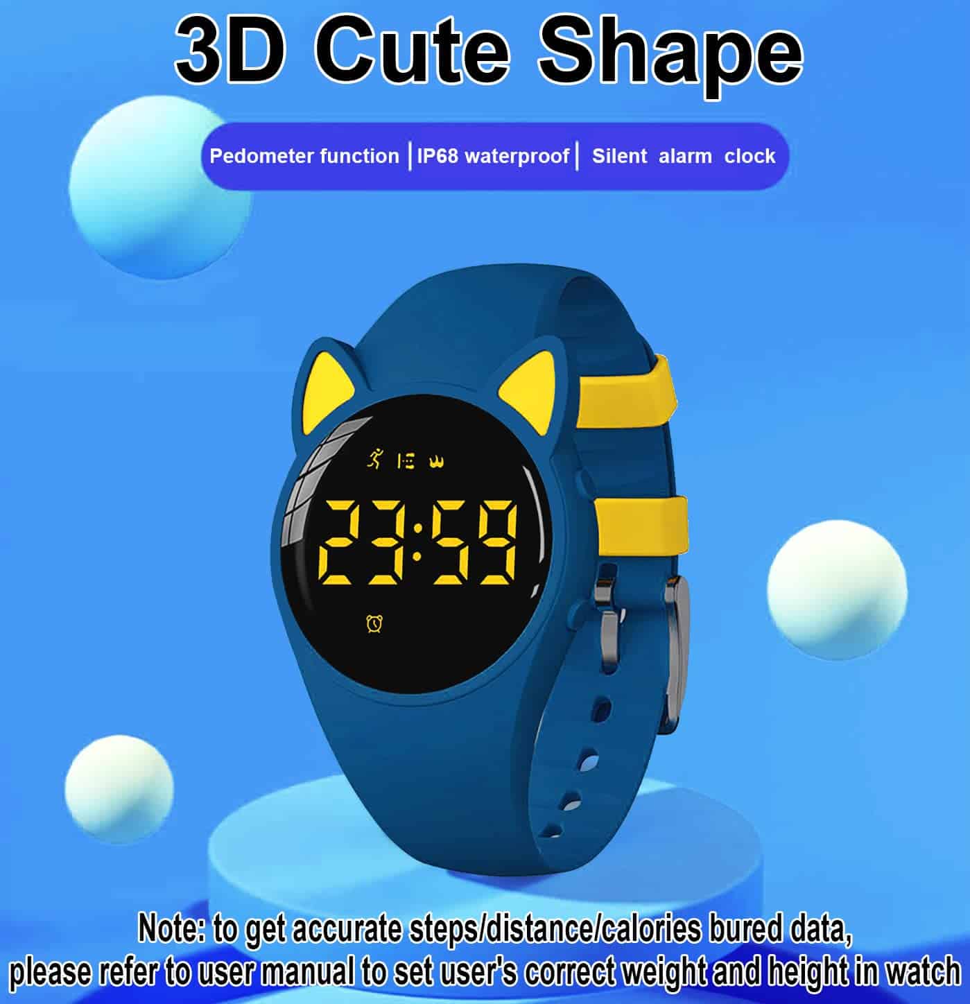 HUYVMAY Reloj Fitness para Niños Pedometro Sin Aplicación, - Imagen 7