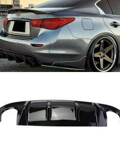 Difusor de labio de parachoques trasero en negro brillante