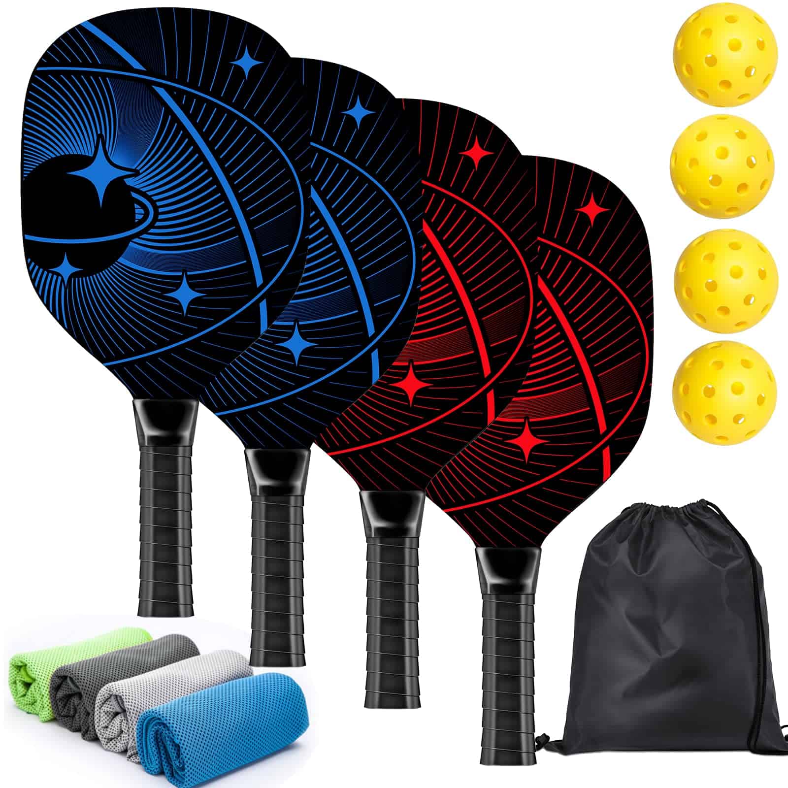 Set de Pickleball con 4 Palas de Pickleball de Madera