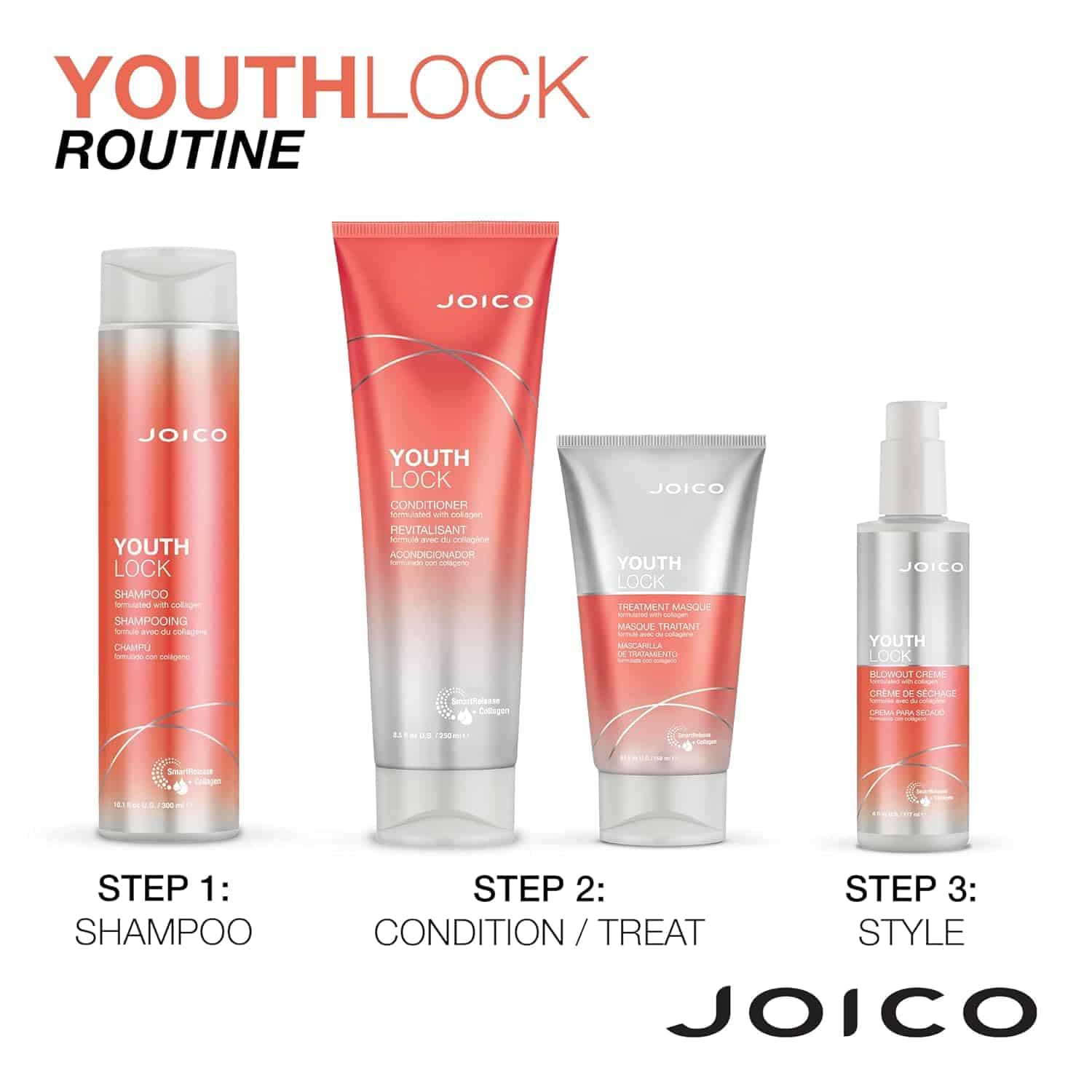 Crema Joico YouthLock para Secado Cremoso Formulada con - Imagen 8
