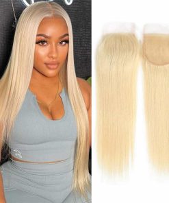 Cierre 613 Recto 4x4 de Encaje HD Transparente Cierre Rubio