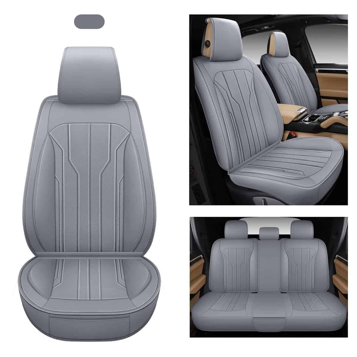 Fundas de Asiento de Cuero para Automóvil AOOG, Fundas de
