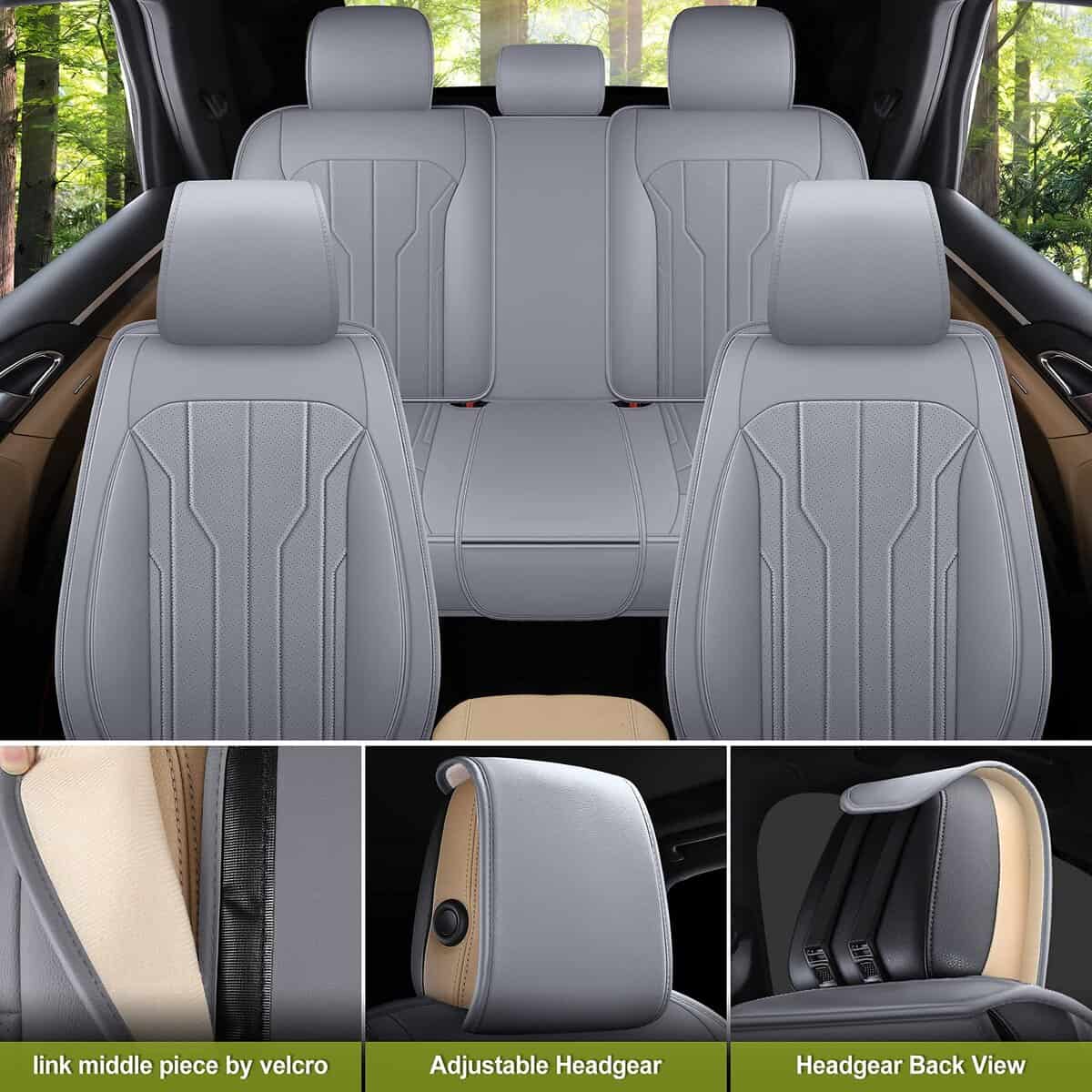 Fundas de Asiento de Cuero para Automóvil AOOG, Fundas de - Imagen 5