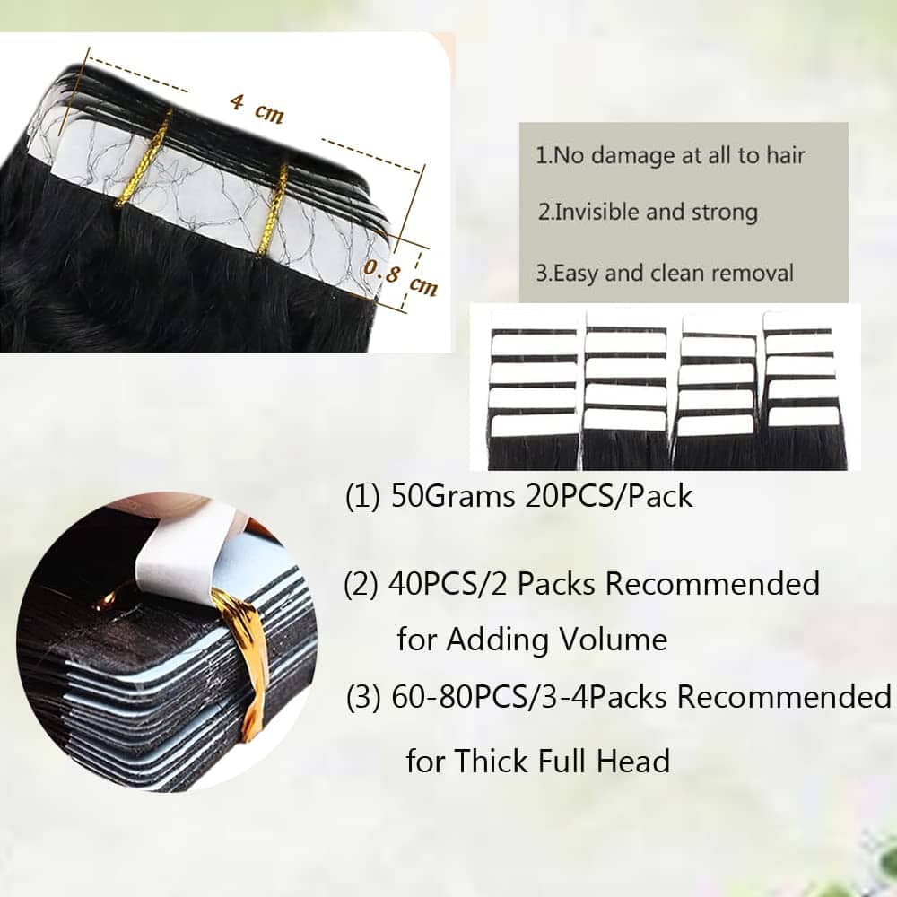 Extensiones de Cabello Rizado Negro con Cinta de Pelo - Imagen 4