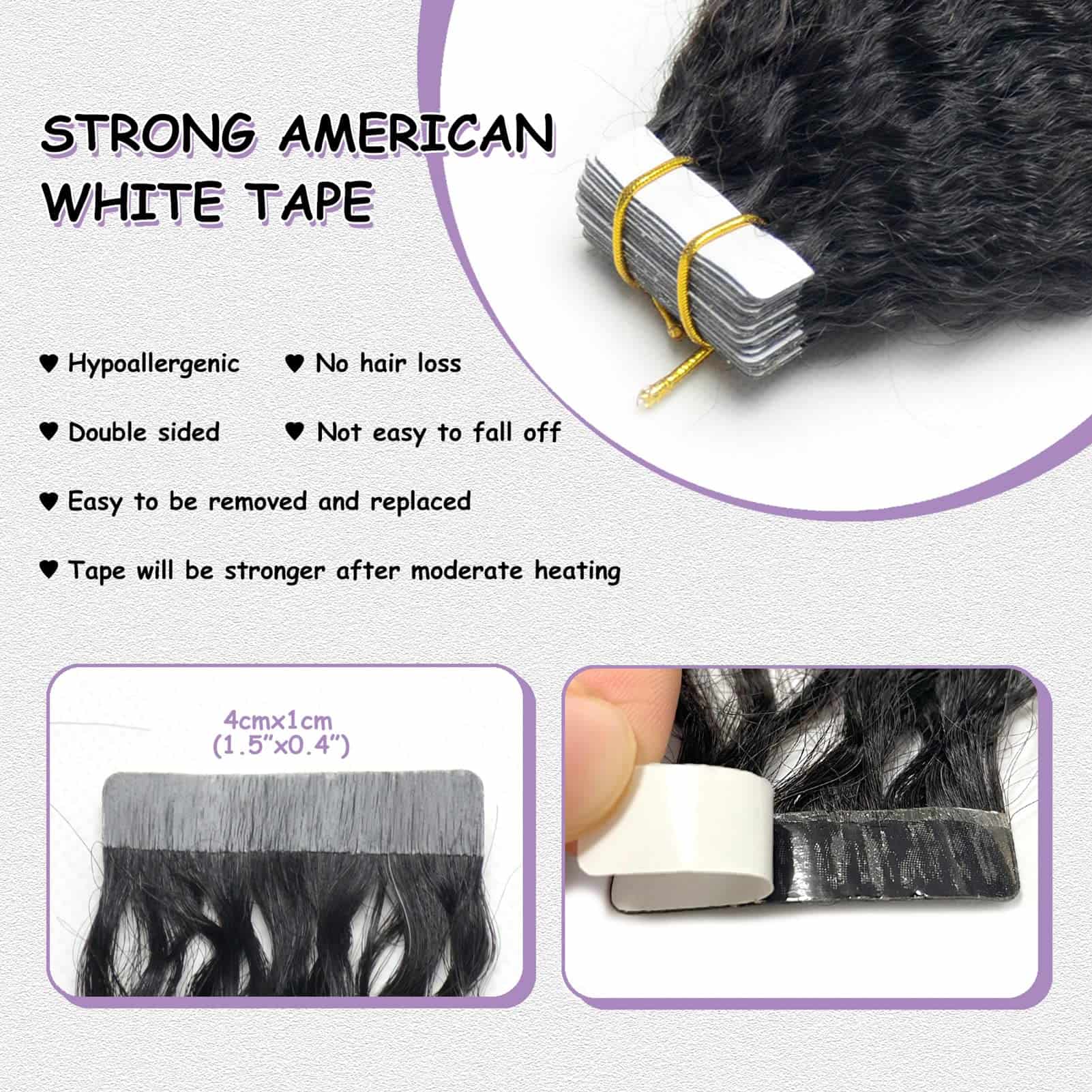 Extensiones de Cabello en Cinta Ondulado Rizo Natural - Imagen 4