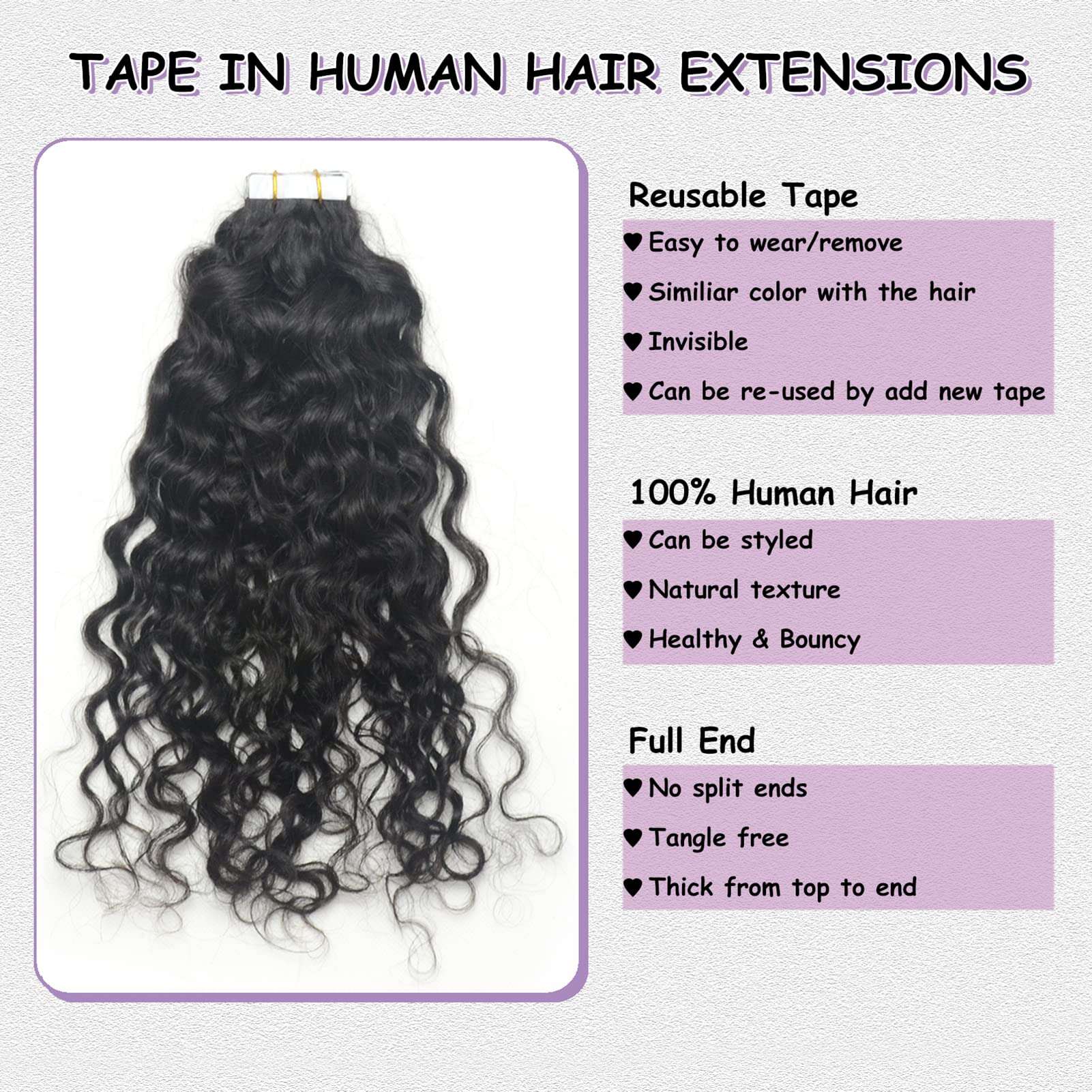 Extensiones de Cabello en Cinta Ondulado Rizo Natural - Imagen 3