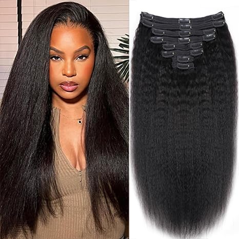 Extensiones de Cabello Clip en Rizado Kinky de Cabello