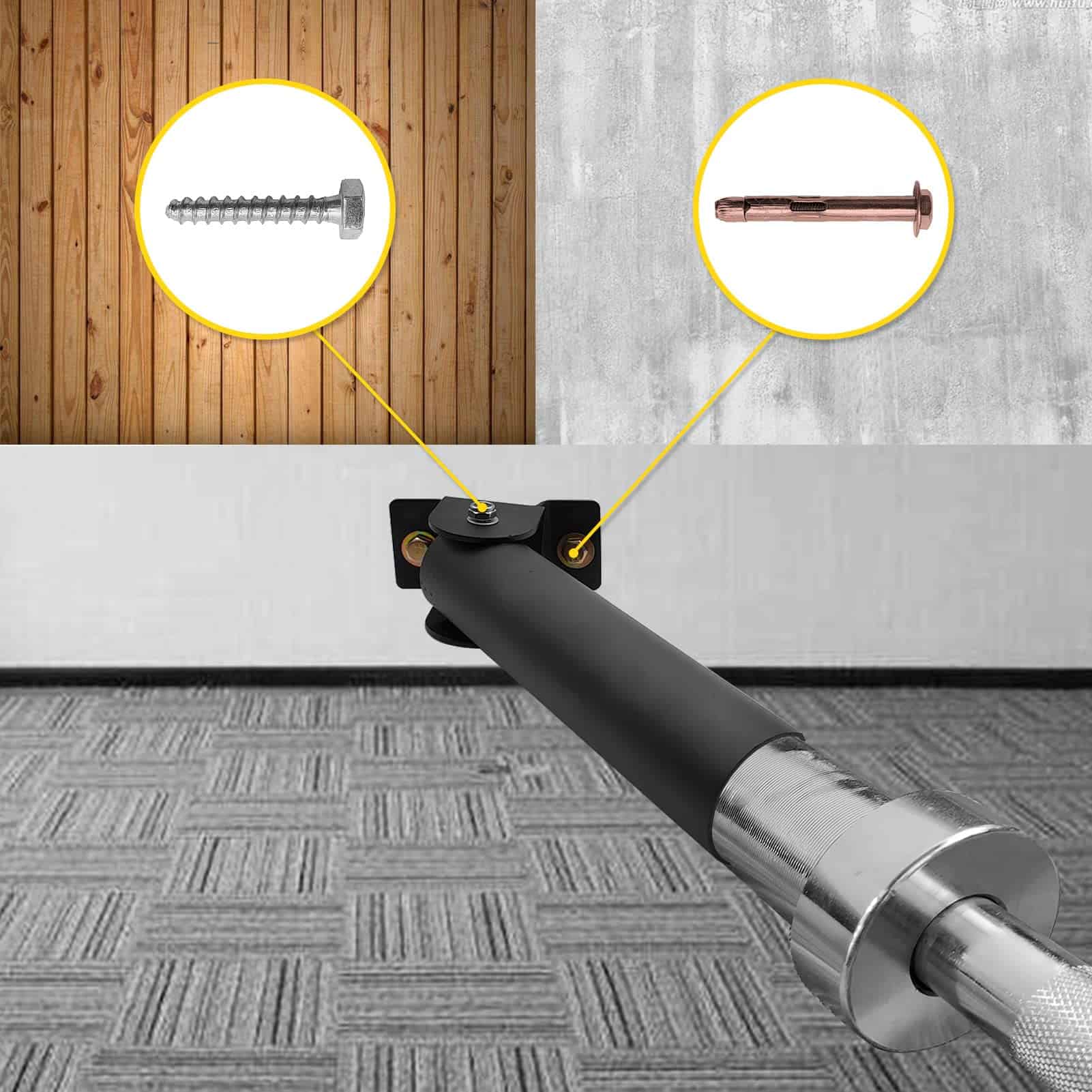 XonyiCos Gym T Bar Row Platform Wall Mount Rotation Barbell - Imagen 4