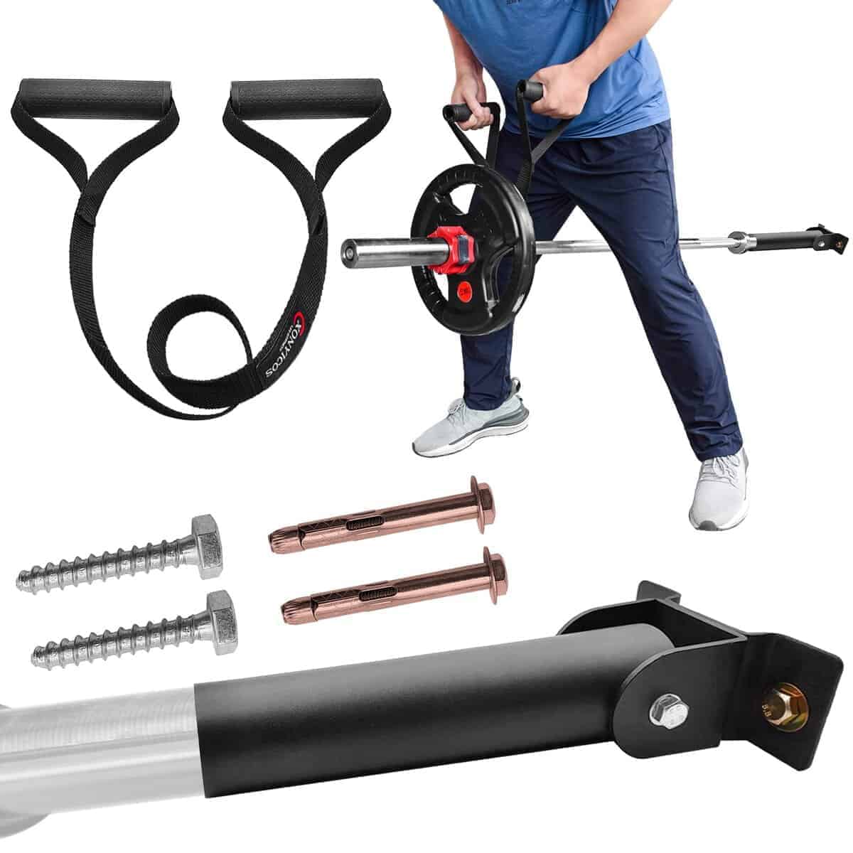 XonyiCos Gym T Bar Row Platform Wall Mount Rotation Barbell