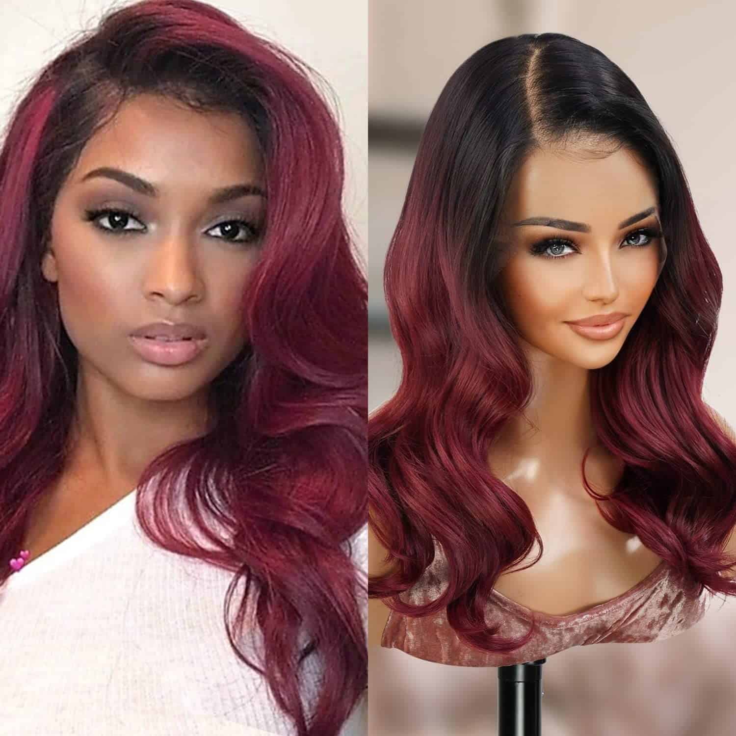 Pelucas de encaje frontal HD GLAM21USA onduladas 13X6 sin