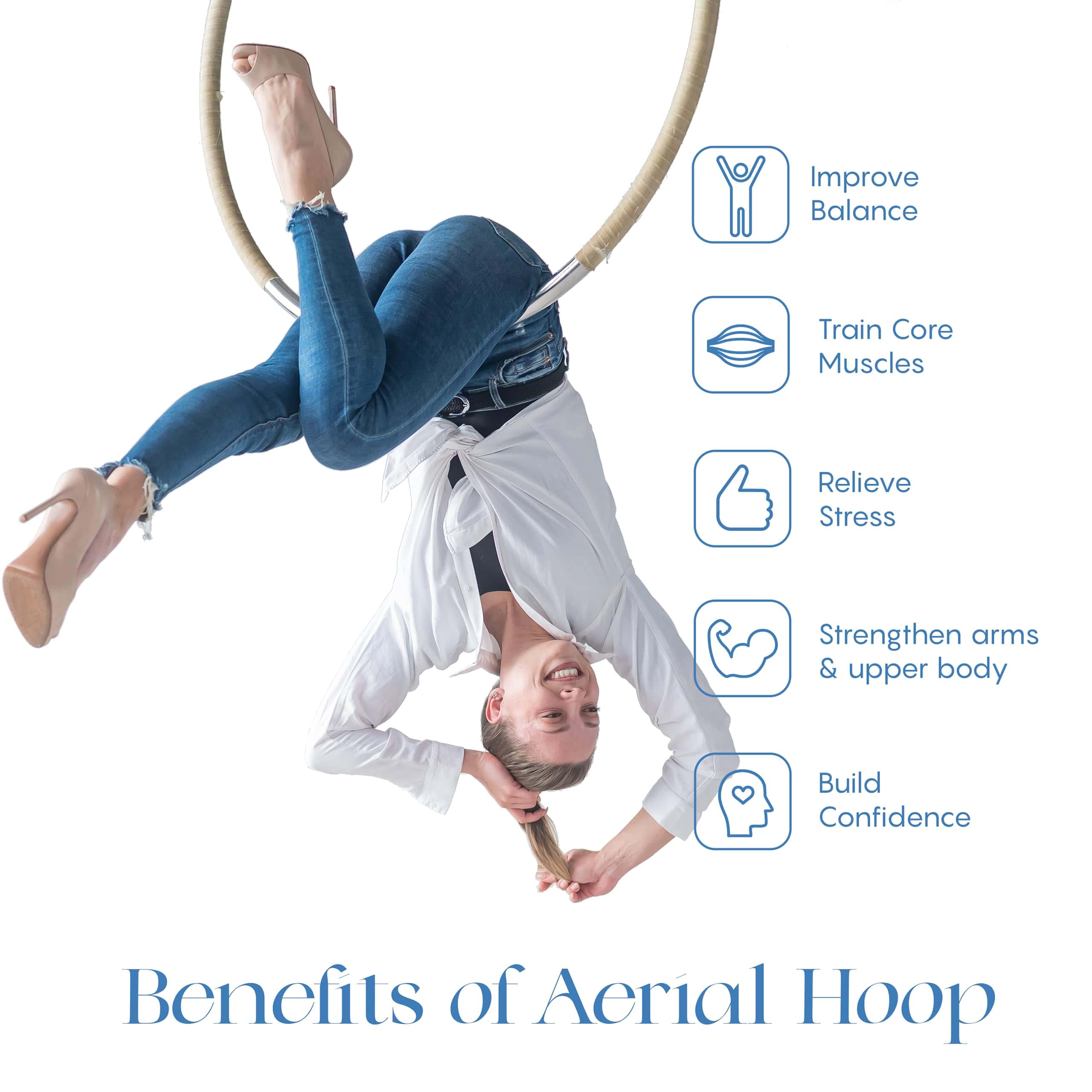 Aum Active Aerial Hoop 90cm/95cm Single Point Lyra Hoop - Imagen 6