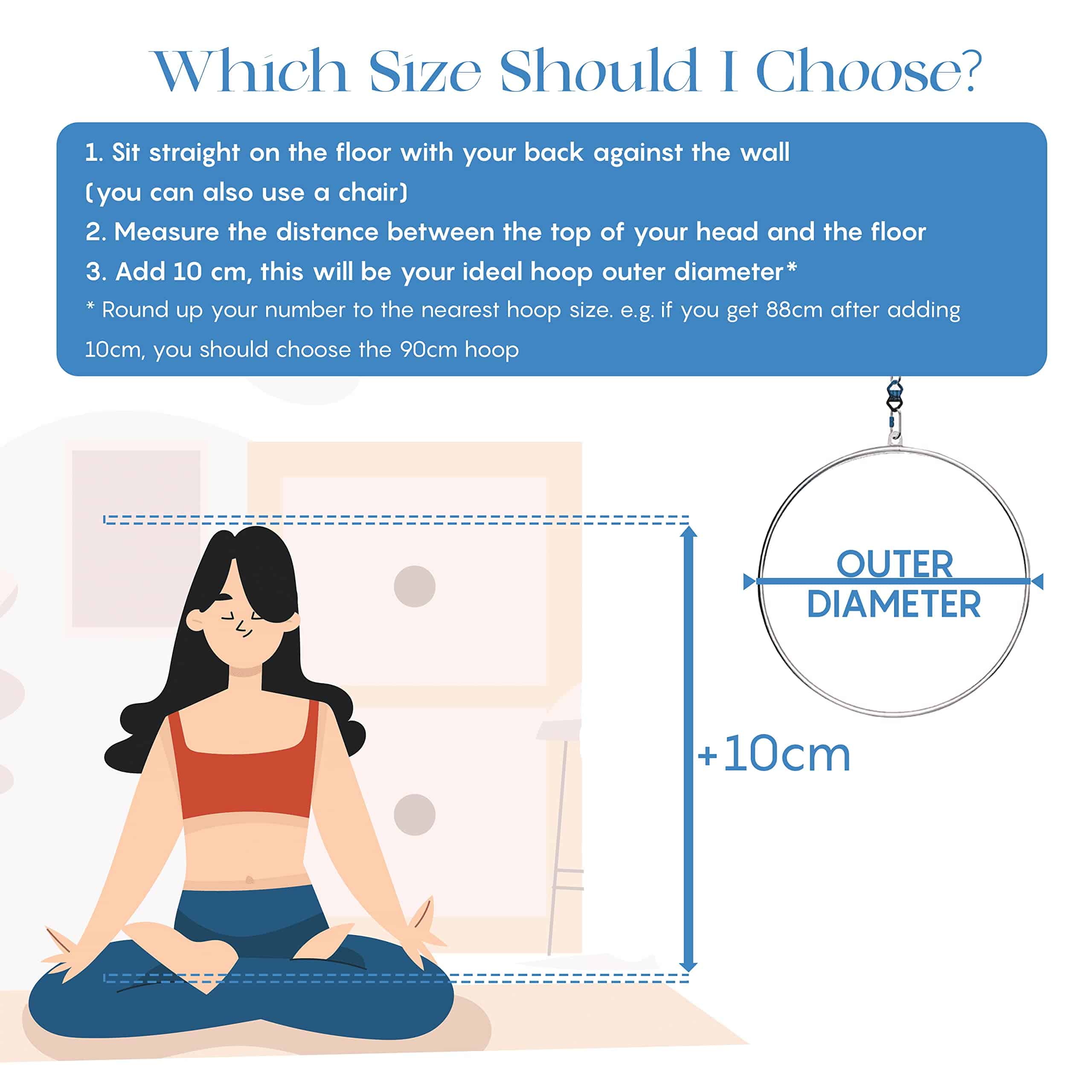 Aum Active Aerial Hoop 90cm/95cm Single Point Lyra Hoop - Imagen 7