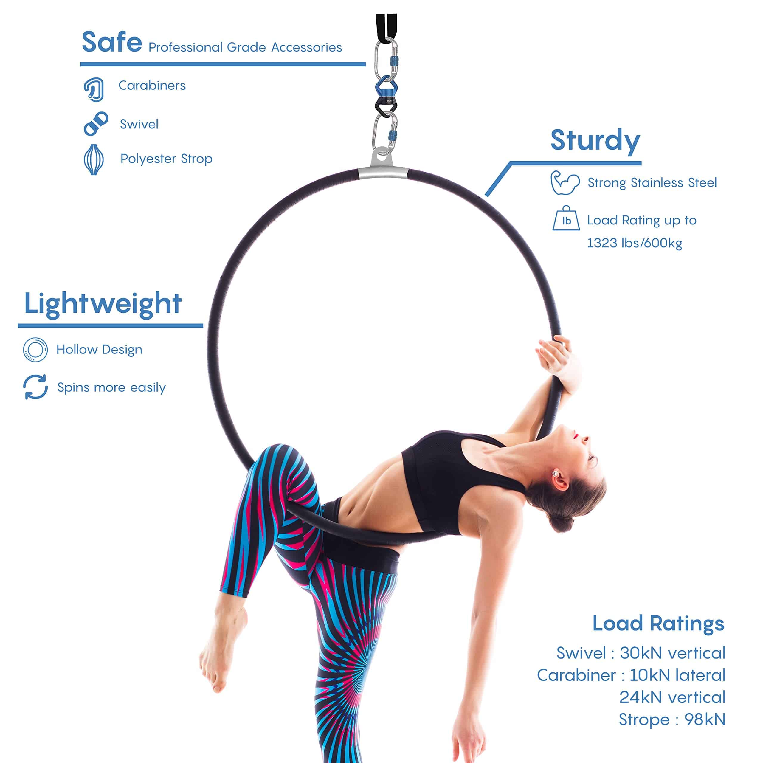 Aum Active Aerial Hoop 90cm/95cm Single Point Lyra Hoop - Imagen 4