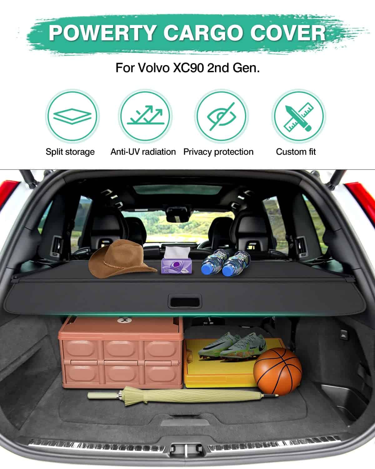 Cubierta de Carga para Volvo XC90 2016-2023 2024 2025 - Imagen 3