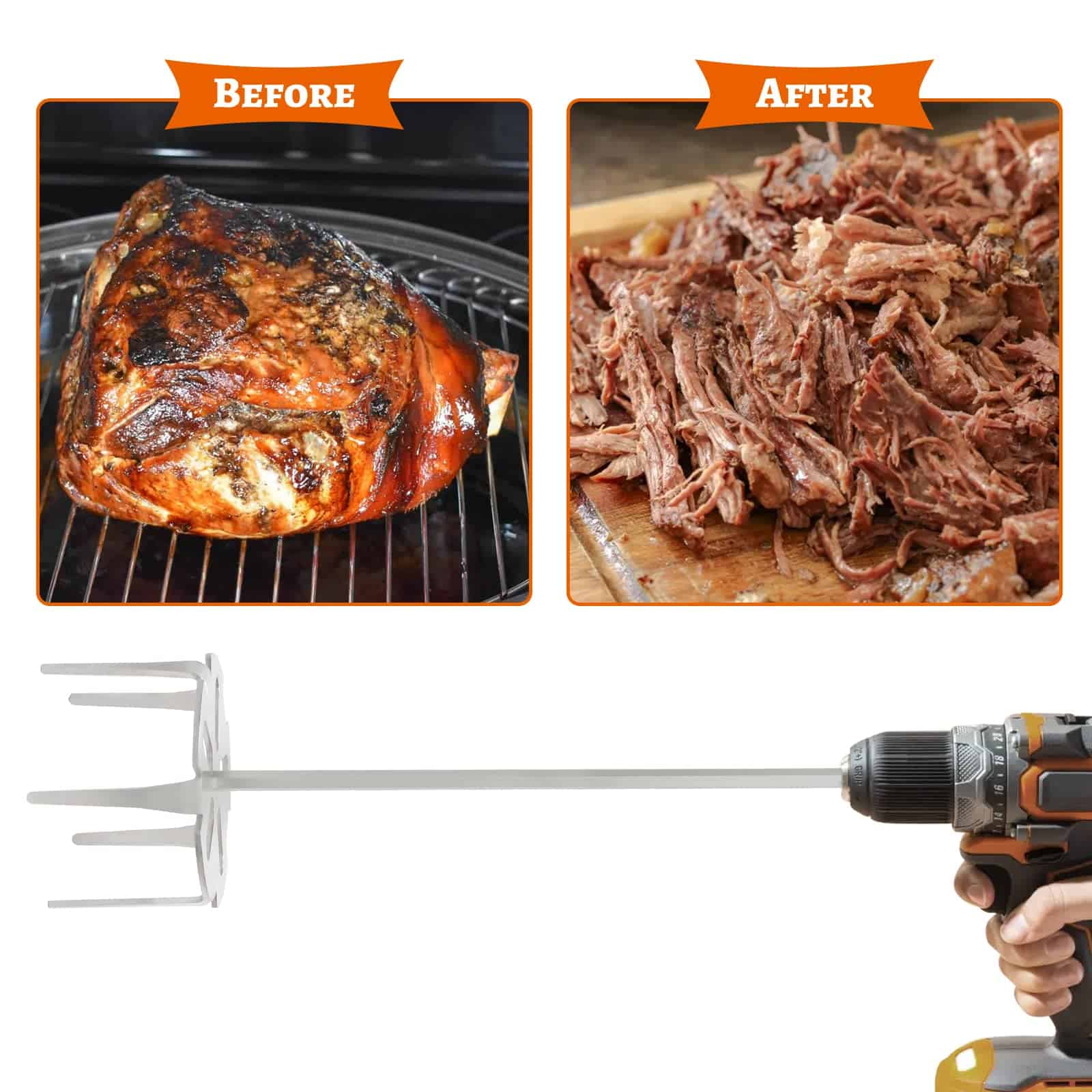 OLIGAI Pork Puller, Triturador de Carne de Acero Inoxidable - Imagen 6