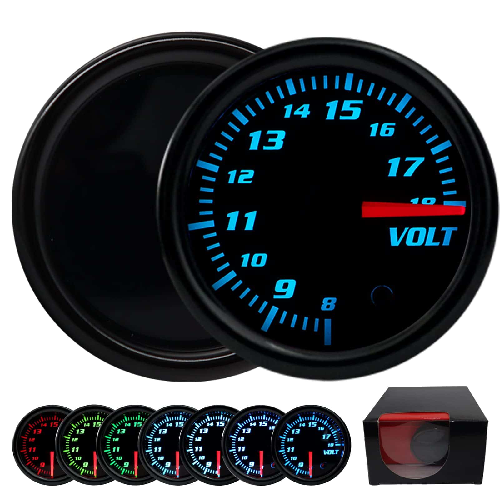 Medidor de presión de voltaje de 7 colores 0 - 18v