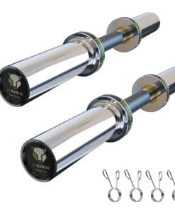 Par de Mangos de Mancuerna Olímpica de 16" -Plata; Negro